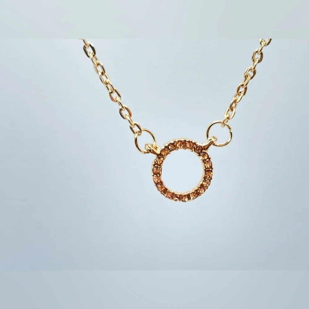 Golden circle diamond necklace